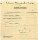 Registo de velocípede de marca Famel, com o nº 7762, em nome de Hermenegildo António Filipe, morador em Casais da Cabrela.