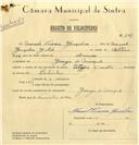 Registo de velocípede de marca Citifix com motor, com o nº 6731, em nome de Manuel Teixeira Gonçalves, morador em Granja do Marquês.