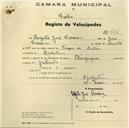 Registo de velocípede de marca Olympique, com o nº 487, em nome de Augusto José Correia, morador em Alpolentim.