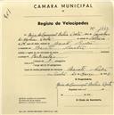 Registo de velocípede com o nº 1443, em nome de Maria da Conceição Baleia Costa, morador em Baratã.