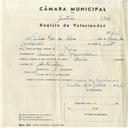 Registo de velocípede de marca União, com o nº 4312, em nome de Carlos Reis da Silva, morador em Arneiro dos Marinheiros.