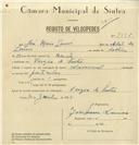 Registo de velocípede de marca Nacional, com o nº 7995, em nome de José Maria Lemos, morador em Várzea de Sintra.