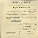 Registo de velocípede de marca M.A.R.S., com o nº 1129, em nome de Augusto Francisco Rosa, morador em Godigana.