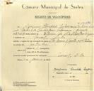 Registo de velocípede de marca Ilo-Mavic, com o nº 10096, em nome de Joaquim Cândido Lopes, morador em Lourel.