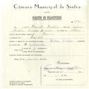 Registo de velocípede de marca Cycles Helios, com o nº 5590, em nome de José Marinha Monteiro, morador em Francos.