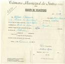 Registo de velocípede com o nº 5048, em nome de Alfredo d'Almeida, morador em Fonte das Eiras.