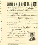 Registo de matricula de cocheiro profissional em nome de Álvaro Simões Quintino, morador em Negrais, com o nº de inscrição 711.