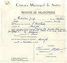 Registo de velocípede de marca Mavic-Ilo, com o nº 9423, em nome de Francisco Jorge, morador em Mucifal.