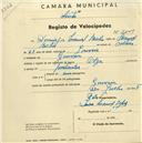 Registo de velocípede de marca Olga, com o nº 2009, em nome de Domingos Manuel Bicho, morador em Gouveia.
