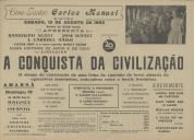 Programa do filme "A Conquista da Civilização" com a participação de Randolph Scott, Jane Wyatt, J. Carroll Naish e Victor Jory.