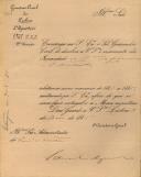 Circular do Secretário Geral da 3ª Repartição do Governo Civil de Lisboa, Eduardo Segurado, ao Administrador do Concelho de Sintra, devolvendo o orçamento da Irmandade do Santíssimo Sacramento da freguesia de S. Martinho, relativo ao ano económico de 1884 a 1885.