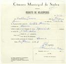 Registo de velocípede de marca Nacional, com o nº 8592, em nome de António Gomes, morador em Maceira.
