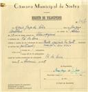 Registo de velocípede com o nº 7617, em nome de Mário Jorge da Silva, morador em Pé da Serra.