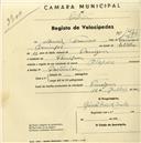 Registo de velocípede com o nº 1976, em nome de Manuel Francisco, morador em Pernigem.
