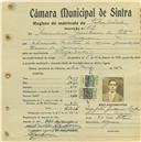 Registo de matricula de velocipedista em nome de Marcelino Guilherme da Costa, morador em Ulgueira, com o nº de inscrição 612.