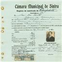 Registo de matricula de velocipedista em nome de José dos Santos, morador na Ribeira de Carenque, com o nº de inscrição 396.