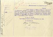 Ofício dirigido ao Administrador do Concelho de Sintra, proveniente do Comandante do Regimento de Sapadores Mineiros, Ruy F. Ribeiro, referente à folha de matricula e caderneta militar do soldado António Joaquim Loureiro, morador na freguesia de Terrugem.