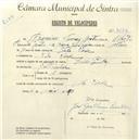 Registo de velocípede de marca Cycles Pombal, com o nº 4642, em nome de Francisco Tomás Mata, morador em Vila Verde.