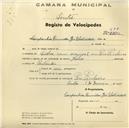 Registo de velocípede de marca Helios, com o nº 677, em nome das Companhias Reunidas de Gás e Eletricidade, com sucursal em Pero Pinheiro.
