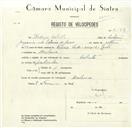 Registo de velocípede de marca Cabrita, com o nº 8578, em nome de Rodrigo Cabrita, morador em Morelena.