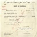 Registo de velocípede com o nº 4737, em nome de Manuel António Patrício, morador em Azoia.
