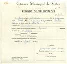 Registo de velocípede de marca Especial, com o nº 9231, em nome de Joaquim José Mira, morador em Lameiras.