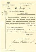 Requerimento para contrair matrimónio de Pedro Pereira e Maria Júlia da Conceição Parreiras.