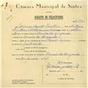 Registo de velocípede de marca Rapid, com o nº 6187, em nome de Lourenço Duarte Faustino, morador em Arneiro da Arreganha.