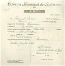 Registo de velocípede de marca Flecha, com o nº 4701, em nome de Manuel Luís, morador em Lameiras.