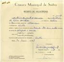Registo de velocípede de marca Mavic-Ilo, com o nº 10087, em nome de António Augusto de Carvalho, morador em Sintra.
