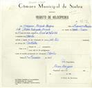 Registo de velocípede com o nº 8639, em nome de Joaquim Morgado Moreira, morador em Idanha.