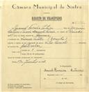 Registo de velocípede de marca Vilar com motor Cuciolo, com o nº 6482, em nome de Manuel Ferreira Esteves, morador em Vivenda Matos, Idanha.