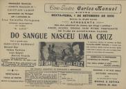 Programa do filme "Do Sangue Nasceu Uma Cruz" realizado por Chistian Jaque com a participação de Jean Louis Barralt, Bernard Blier, Helene Perdrière, Louis Seigner e Maurice Escande.