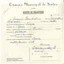 Registo de velocípede de marca Pombal, com o nº 5579, em nome de Joaquim Pedro António, morador em Tapada.