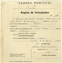 Registo de velocípede de marca Ideal, com o nº 1088, em nome de Manuel dos Santos Monteiro, morador em Seixal.