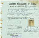Registo de matricula de velocipedista em nome de Joaquim Rodrigues da Silva, morador na Praia das Maçãs, com o nº de inscrição 819.