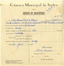 Registo de velocípede de marca Helios, com o nº 7281, em nome de João Manuel Pinto de Oliveira, morador em Queluz.