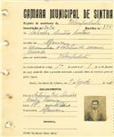 Registo de matricula de velocipedista em nome de Salvador Simões Mateus, morador em Alfouvar, com o nº de inscrição 2070.