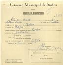 Registo de velocípede com o nº 7583, em nome de Elisiário Duarte, morador em Cortezia.