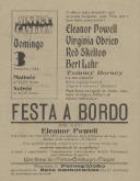 Programa do filme "Festa a bordo" com a participação dos atores Eleanor Powell, Virginia Obrien, Red Skelton, Bert Lahr, etc.