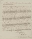 Carta de Malaquias Ferreira Leal, arquiteto da Câmara Municipal de Sintra e João Anastácio da Gama, mestre das obras da Câmara, certificando quais as medidas do Palácio do Loreto que era do Marquês de Marialva e se encontrava arruinado em consequência do incêndio. 