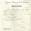 Registo de velocípede com o nº 5731, em nome de José Prata Firmino, morador em Carenque.