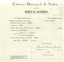 Registo de velocípede com o nº 8504, em nome de José Teodoro Gomes, morador em Armés.