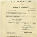 Registo de velocípede de marca N.S.U., com o nº 2560, em nome de Albano Ricardo, morador em Venda Seca.