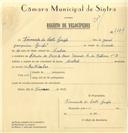 Registo de velocípede de marca Mistral, com o nº 7684, em nome de Fernando da Costa Grifo, morador em Estrada de Paço de Arcos.