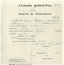 Registo de velocípede com o nº 4390, em nome de Manuel Marques Atanasio, morador em Sintra.