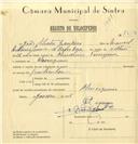 Registo de velocípede com o nº 7513, em nome de João Silvestre Granjeiro, morador em Almorquim.