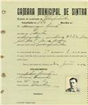 Registo de matricula de velocipedista em nome de Domingos Caetano Roque, morador em Maceira, com o nº de inscrição 1865.