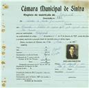 Registo de matricula de velocipedista em nome de Amadeu de Castro Guimarães, morador no Penedo, com o nº de inscrição 824.