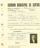 Registo de matricula de velocipedista em nome de Carlos Vitorino, morador em Belas, com o nº de inscrição 2125.